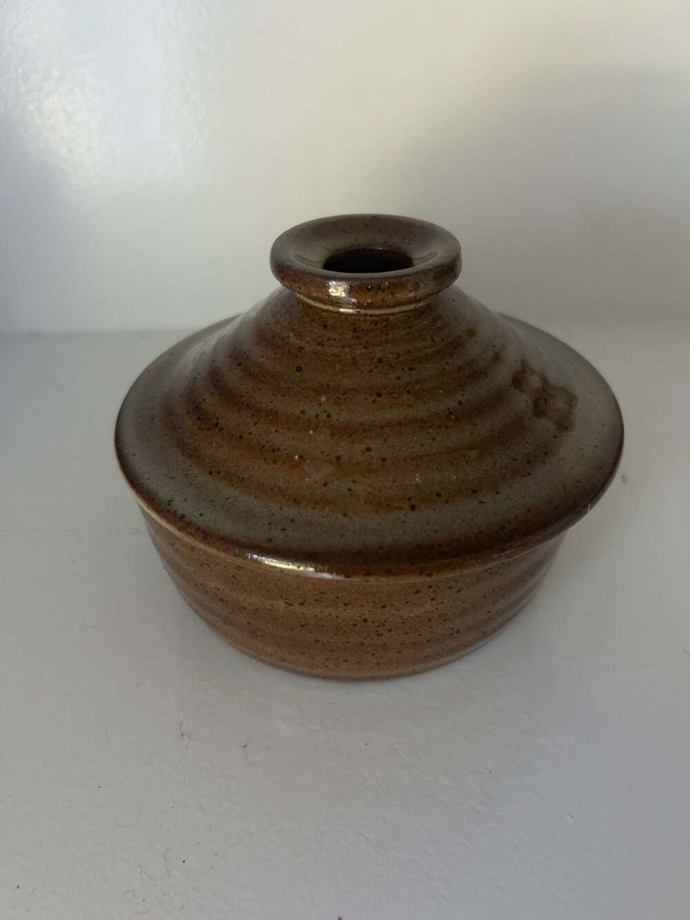 Stone Wave Speckled Brown Stoneware Microwave Cooker With Vented Lid And Handle